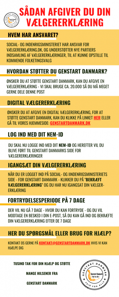 Genstart Danmark - Sådan afgiver du din vælgererklæring